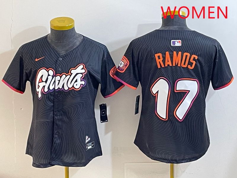 Women San Francisco Giants 17 Ramos Black Joint Name 2025 Nike MLB Jersey style 1